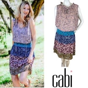 Cabi Dani Floral Paisley Dress Size XS Sleeveless Style #5371 Multicolor
